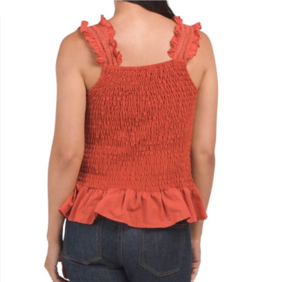 🌺Nwot..Adiva Eyelet Top Orange - Picture 2 of 3